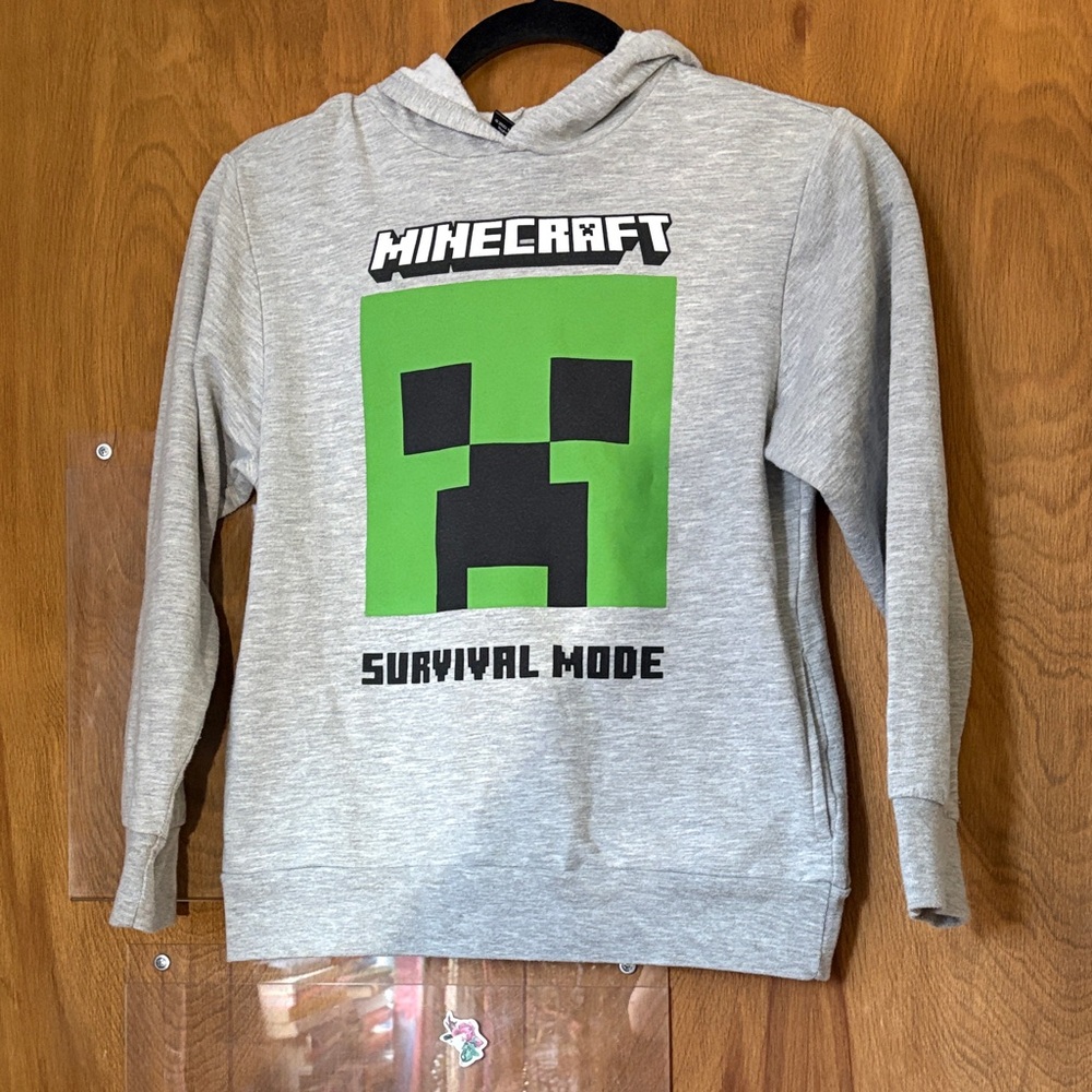 Minecraft Kids Hoodie with Green Creeper Design